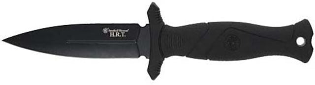 Smith & Wesson HRT Boot/Neck Fixed Blade Knife w/Sheath 4in Stainless Steel Rubber Overmolded Handle