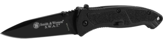 Smith & Wesson Large SWAT MAGIC Assisted Knife Black Ser Drp Pt SWATLBS
