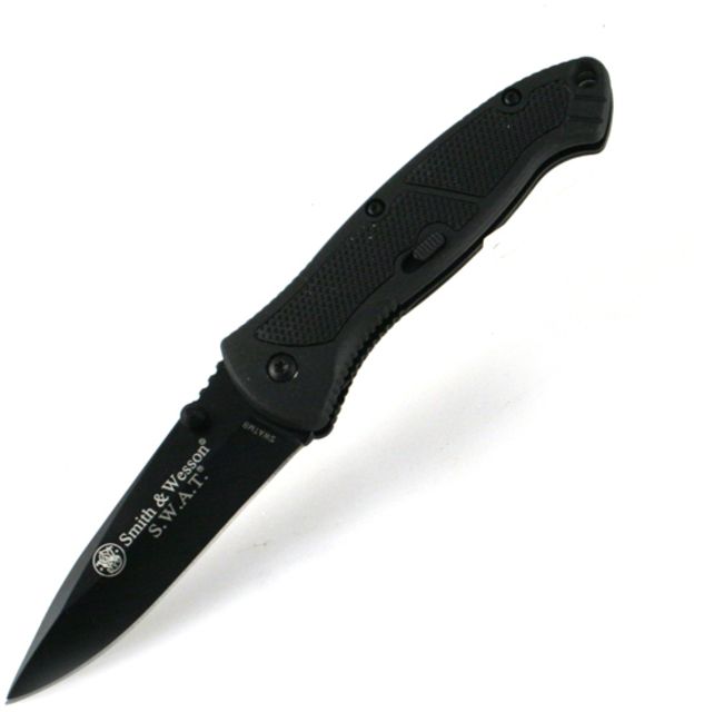 Smith & Wesson SWAT Magic Medium Black Handle Black Blade Plain