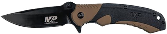 Smith & Wesson Ultra Glide Folding Knives 3.5 in 8Cr13MoV Stainless Steel Drop Point Black/FDE Aluminum and Nylon