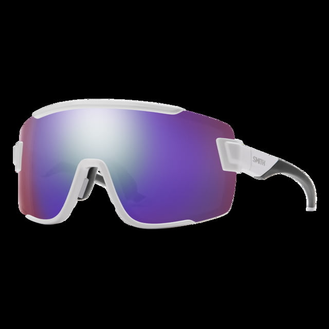 Smith Wildcat Sunglasses White Frame ChromaPop Violet Mirror Lens