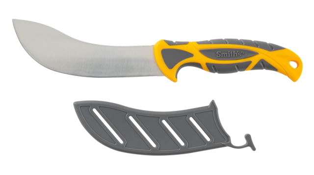Smiths EdgeSport Skinning Knife 6in 400 Stainless Steel Corrosion-Resistant Skinner Blade TPE Handle Orange/Gray