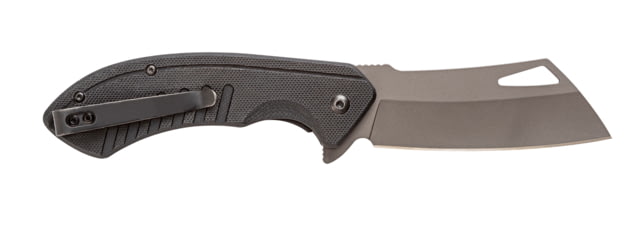 Smiths Smiths Rally Folding Knife 3.26in 420 Stainless Steel Titanium Cleaver Blade G10 Handle Black