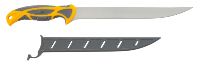 Smiths RegalRiver Fillet Knife 9in 400 Stainless Steel Fillet Blade TPE Handle Orange/Gray