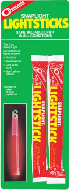 Coghlans SnapLight Non-Toxic Lightstick Red Pack of 2 872864