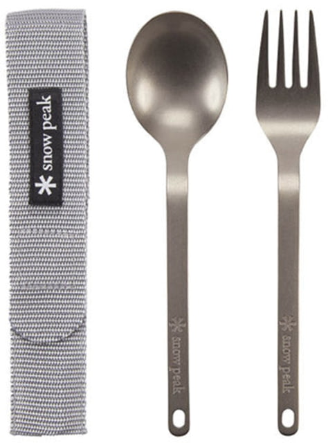 Snow Peak Titanium Fork & Spoon Set Silver