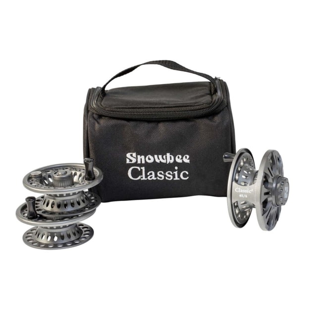 Snowbee Classic2 Series Fly Reel Kit - Reel 2 Spare Spools Case Gunmetal Gray #7/8