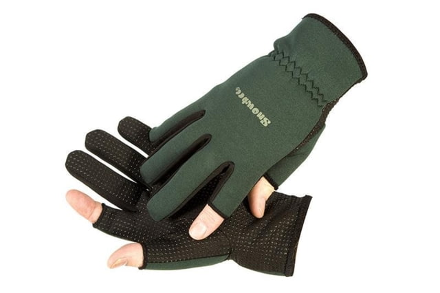 Snowbee Lightweight Neoprene Gloves Dark Green/Black Large