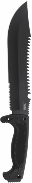 SOG Specialty Knives & Tools Jungle Primitive Folding Knife 9.5in 8Cr13MoV Blade Clip Point Black Kraton Handle Black