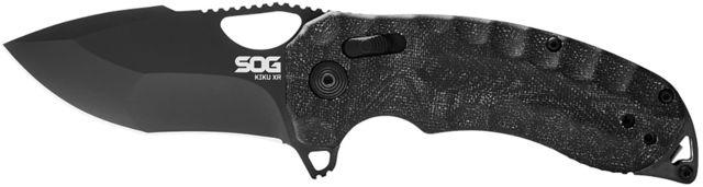 SOG Specialty Knives & Tools Kiku XR Folding Knife 3in CTS XHP Blade Tanto Black Linen Micarta Handle