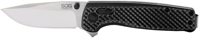 SOG Specialty Knives & Tools Terminus XR Folding Knife 2.95in CPM S35VN Blade Clip Point G10 and Carbon Fiber Handle Silver