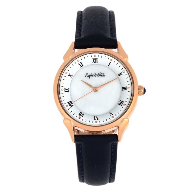 Sophie And Freda Mykonos Mother-Of-Pearl Leather Band Watches - Women's Navy One Size