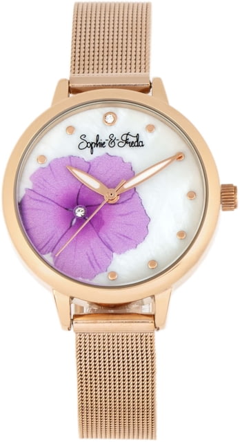 Sophie And Freda Raleigh Mother-Of-Pearl Bracelet Watch w/Swarovski Crystals Pink One Size