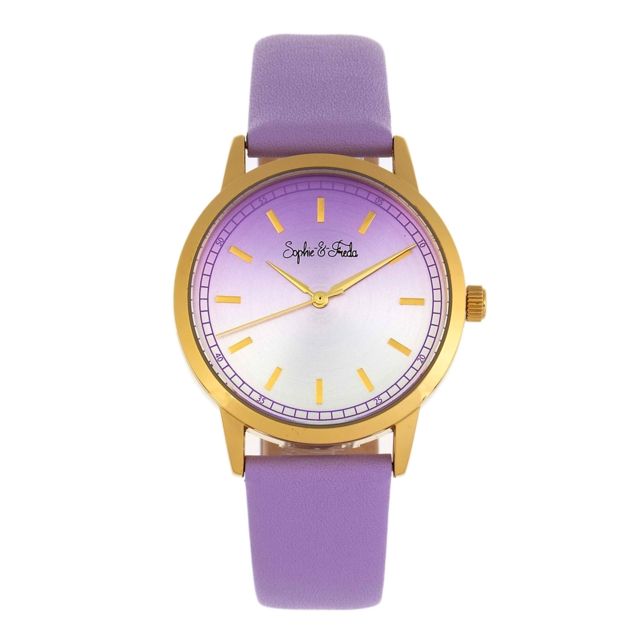 Sophie And Freda San Diego Leather Band Watches - Women's Purple One Size