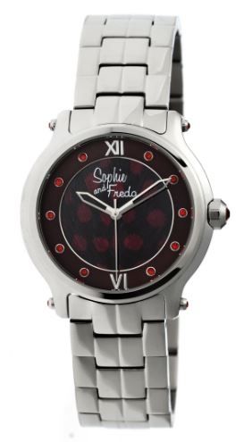 Sophie And Freda Siena Ladies 41mm Watches - Women's Silver/Red One Size