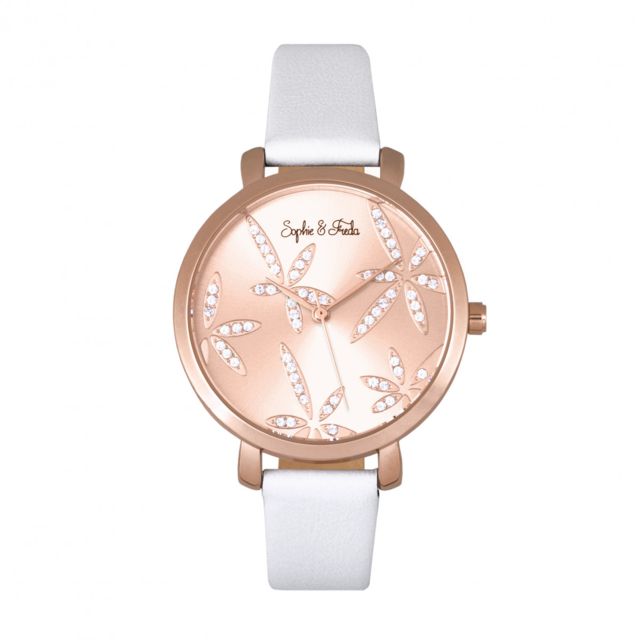 Sophie And Freda Key West Ladies Watch Rose Gold/White