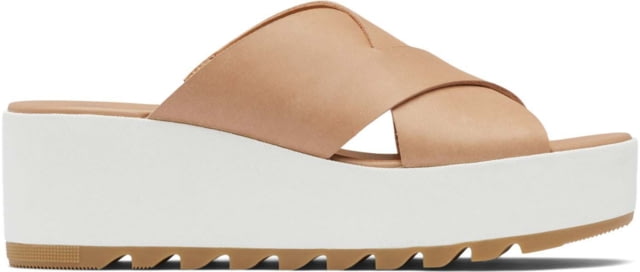 Sorel Cameron Flatform Mule Wedge Sandals Leather- Women's Honest Beige/Sea Salt 9.5 US