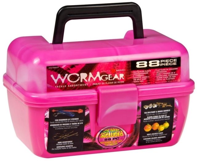South Bend Worm Gear 88pc Tackle BoxPink 068904