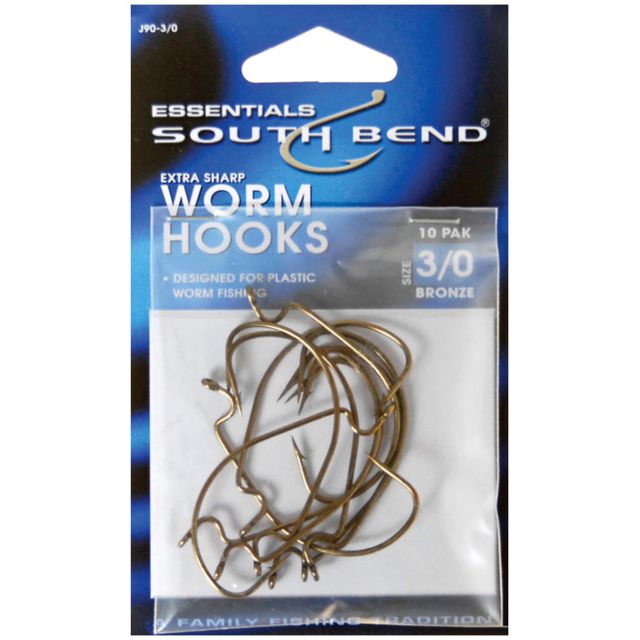 South Bend Worm Hooks 10 Pk Size 3/0 267161