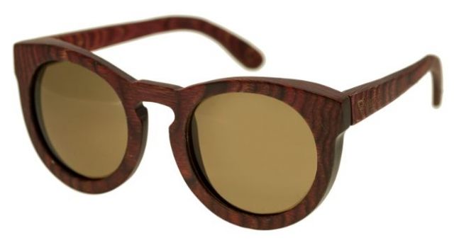 Spectrum Aikau Wood Sunglasses Cherry Frame Brown Lens One Size