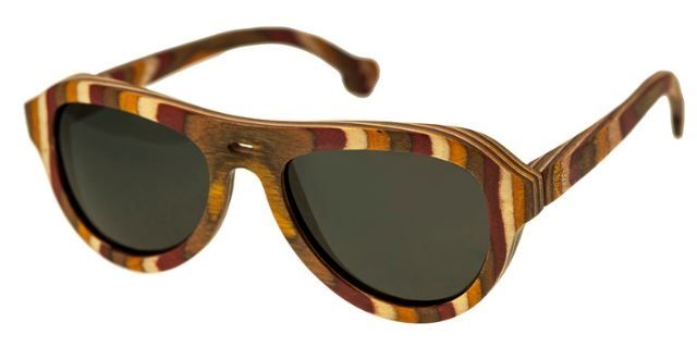 Spectrum Fanning Wood Sunglasses Multi Frame Black Lens One Size