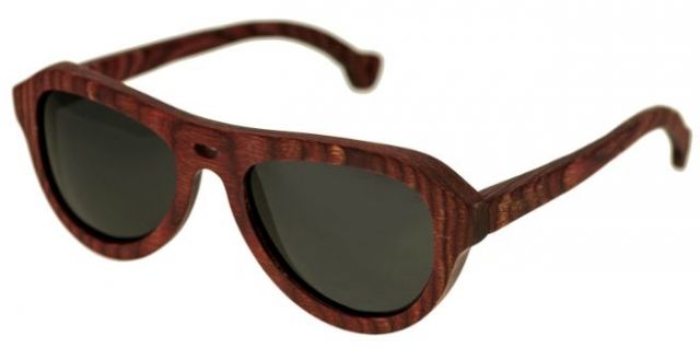 Spectrum Keaulana Wood Sunglasses Cherry Frame Black Lens Cherry/Black One Size