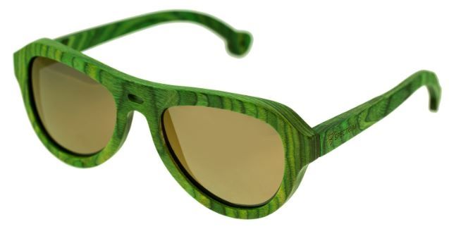 Spectrum Morrison Wood Sunglasses Green Frame Gold Lens Green/Gold One Size