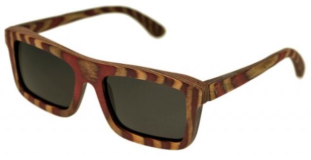 Spectrum Parkinson Wood Sunglasses Cherry Zebra Frame Black Lens Cherry Zebra/Black One Size