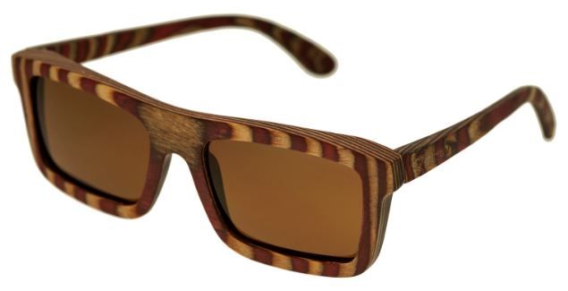Spectrum Parkinson Wood Sunglasses Cherry Zebra Frame Brown Lens Cherry Zebra/Brown One Size