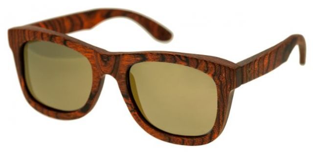 Spectrum Peralta Wood Sunglasses Orange Frame Gold Lens Orange/Gold One Size