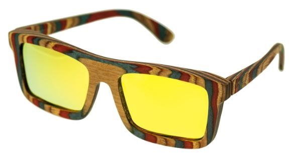 Spectrum Philbin Wood Sunglasses Multi Frame Gold Lens Multi/Gold One Size