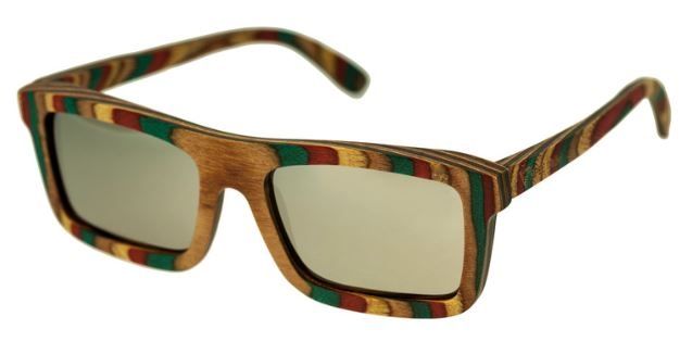 Spectrum Philbin Wood Sunglasses Multi Frame Silver Lens Multi/Silver One Size