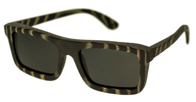 Spectrum Ward Wood Sunglasses Black Stripe Frame Black Lens Black Stripe/Black One Size
