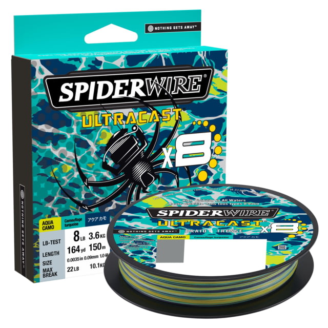 Spiderwire Ultracast Braid Superline 0.002in/0.05mm 4lb/1.8kg 328yd/300m .50lb Aqua Camo
