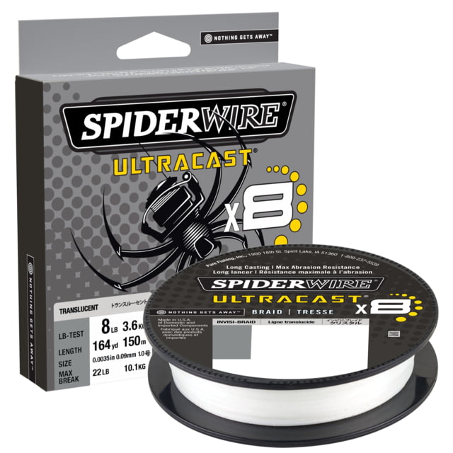 Spiderwire Ultracast Braid Superline 0.007in/0.19mm 30lb/13.6kg 328yd/300m 10lb Invisibraid-Translucent