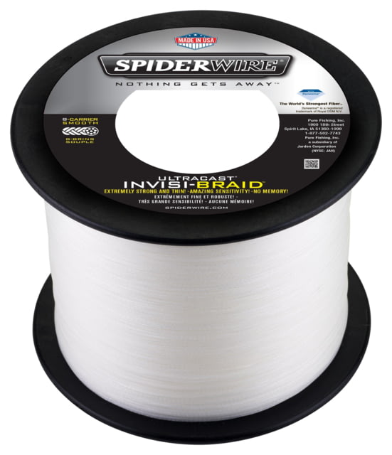 Spiderwire Ultracast Braid Superline 0.016in/0.41mm 100lb/45.3kg 2188yd/2000m 25lb Invisibraid-Translucent