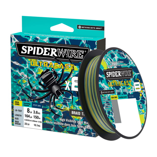 Spiderwire Ultracast Braid Superline 65lb test 328yd Aqua Camo Boxed