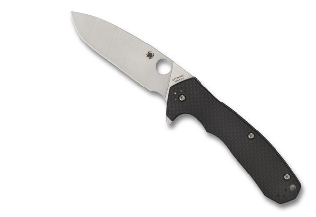 Spyderco Amalgam 3.80in Folding Drop Point Plain Satin CPM S30V SS Blade Black Textured Carbon Fiber G10 Handle w/Pocket Clip