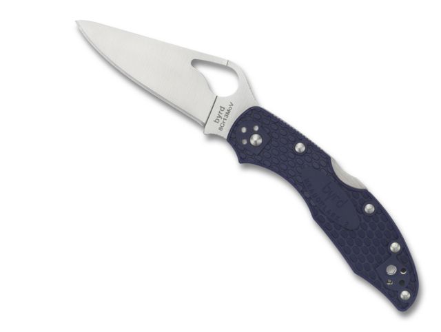 Spyderco Byrd Meadowlark2 Blue Frn Plainedge Folding Knife