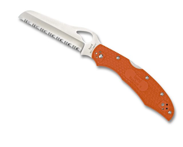 Spyderco Byrd Orange Cara Cara 2 Serrated Folding Lockback Knife FRN Orange