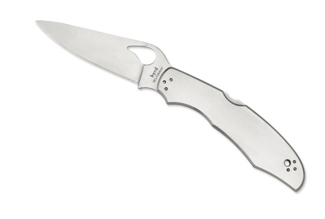 Byrd by Spyderco Cara Cara 2 Folding Knife 95 mm Stainless Steel Plain Blade Stainless Steel Handle