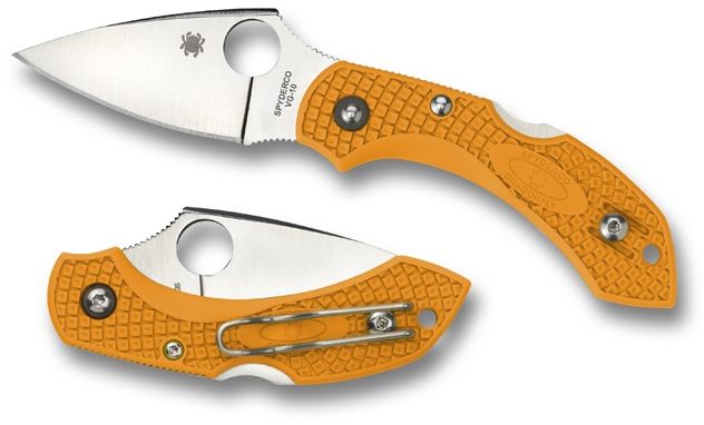 Spyderco Dragonfly 2 Lightweight Folding Knife 2.3in VG-10 Plain Blade Orange FRN Handle