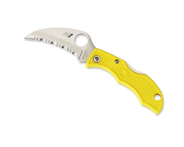 Spyderco Ladybug 3 Folding Knife Salt Yellow FRN Handle H-1 Hawkbill