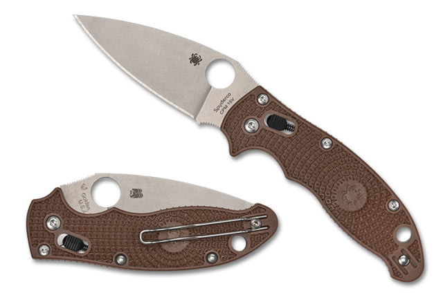 Spyderco Manix 2 Folding Knives 3.37in CPM 15V FRCP Satin Brown