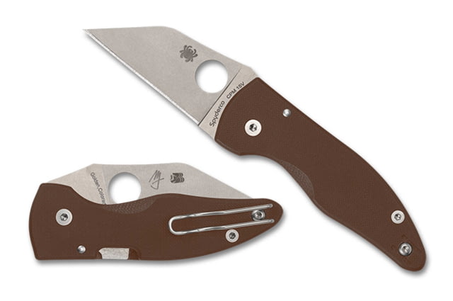 Spyderco MicroJimbo Folding Knives 2.45in CPM 15V G-10 Satin Brown