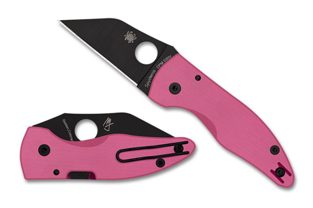 Spyderco MicroJimbo Folding Knives 2.45in CPM S30V G-10 Black DLC Pink