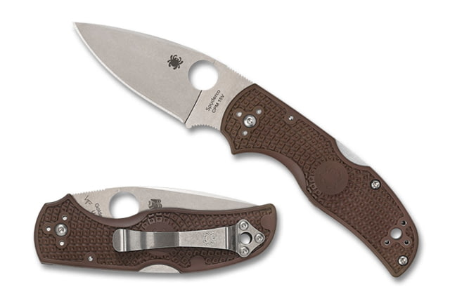 Spyderco Native 5 Folding Knives 2.95in CPM 15V FRN Satin Brown