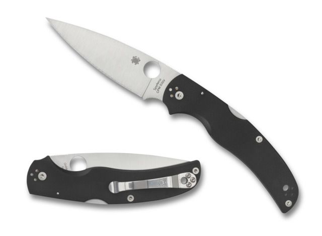 Spyderco Native Chief Plain Edge Folding Knife 4.08in G-10 Steel 4-position Black