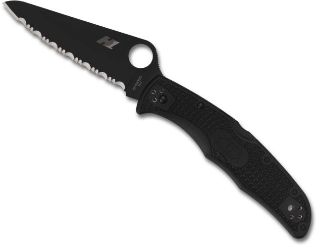Spyderco Pacific Salt 2 Folding Knife 3.78in H-1 FRN Serrated Black