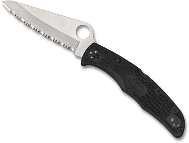 Spyderco Pacific Salt 2 Folding Knife 3.78in H-1 FRN Serrated Black/Silver